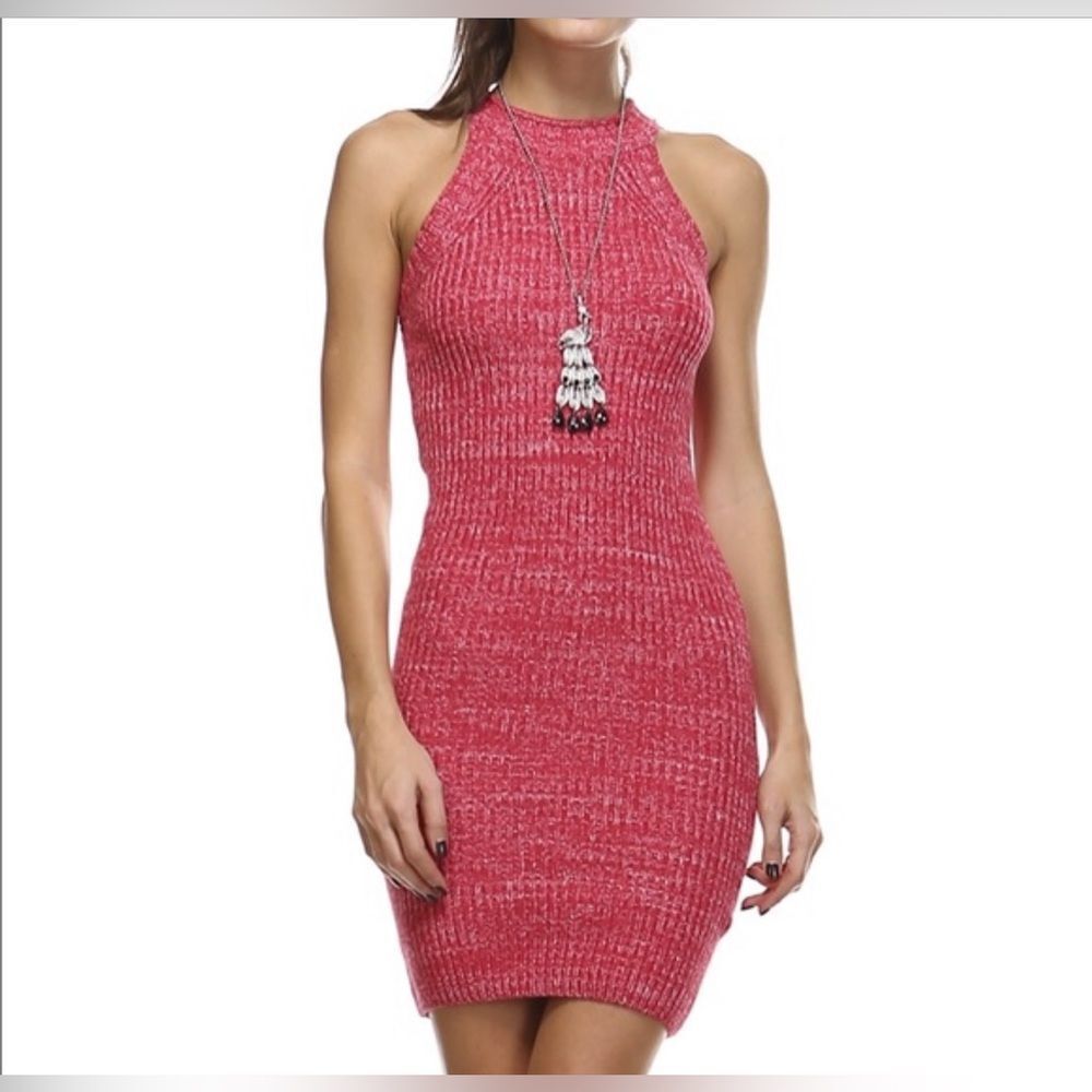 Tea n Cup Red Sleeveless Knit Bodycon Dress Size S/M NWT